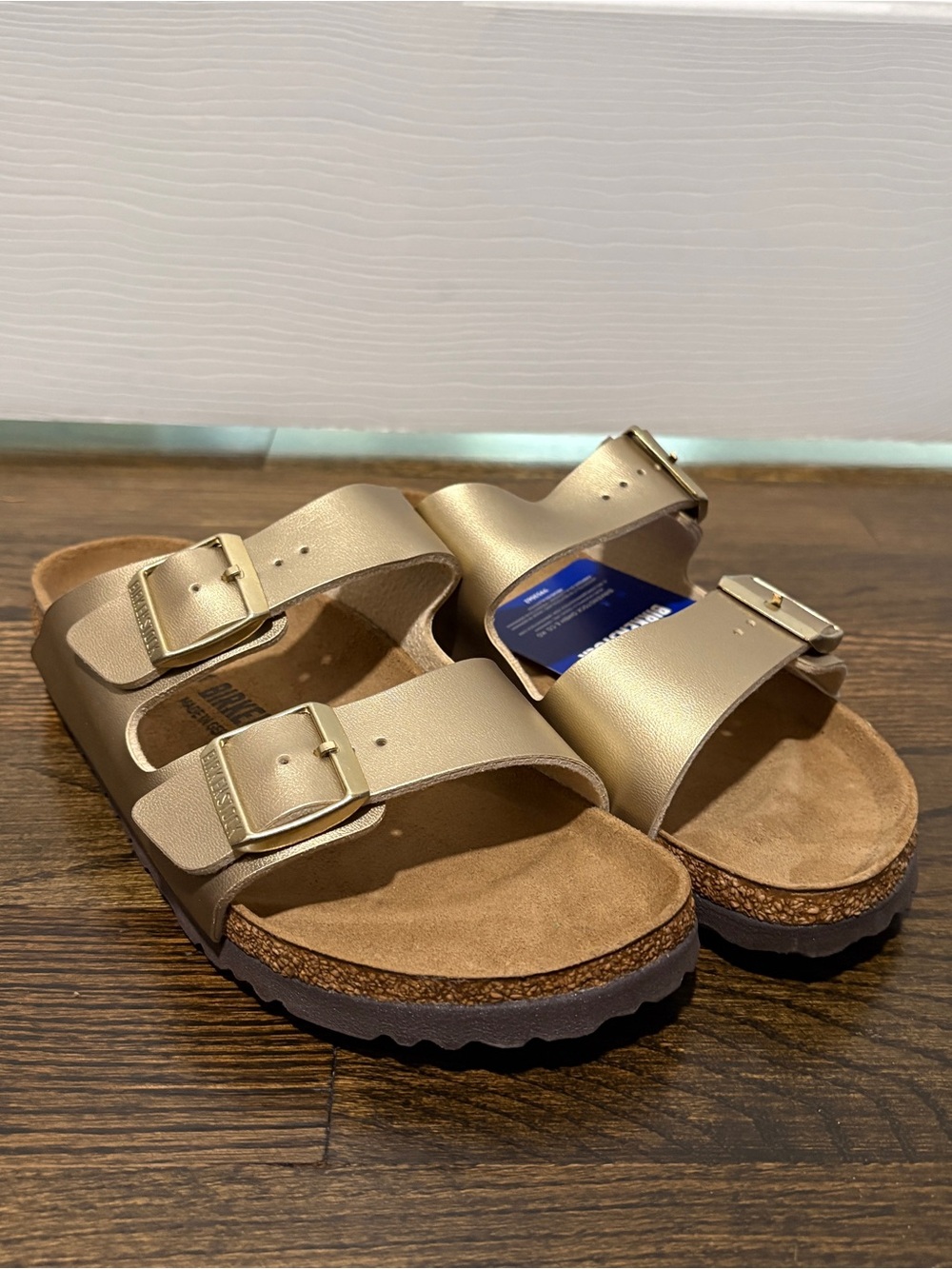 Birkenstock Metallic Gold Two-Buckle Sandals